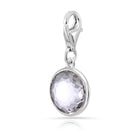 Charm aus rhodiniertem Sterlingsilber mit rundem facettiertem Bergkristall C-8035