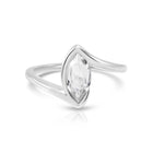 Ring aus rhodiniertem Sterlingsilber mit facettiertem Bergkristall Marquise SR-721