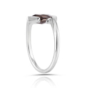 Ring aus rhodiniertem Sterlingsilber mit facettiertem Rauchquarz SR-722