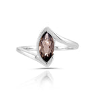 Ring aus rhodiniertem Sterlingsilber mit facettiertem Rauchquarz SR-722