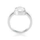 Ring aus rhodiniertem Sterlingsilber mit facettiertem ovalem Bergkristall SR-720