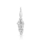 Rhodinierte Ohrringe aus Sterlingsilber in länglicher Baumform, mit mehreren Ringen und glänzender Diamantschliff-Oberfläche E-4621