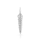 Rhodinierte Ohrringe aus Sterlingsilber in länglicher Baumform mit mehreren Ringen und glänzender Diamantschliff-Oberfläche E-4619