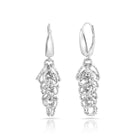 Rhodinierte Ohrringe aus Sterlingsilber in länglicher Baumform, mit mehreren Ringen und glänzender Diamantschliff-Oberfläche E-4621
