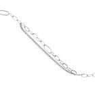 Halskette aus rhodiniertem Sterlingsilber, bestehend aus ineinander verschlungenen ovalen Gliedern unterschiedlicher Größe und einer Gourmetgliederkette N-1515