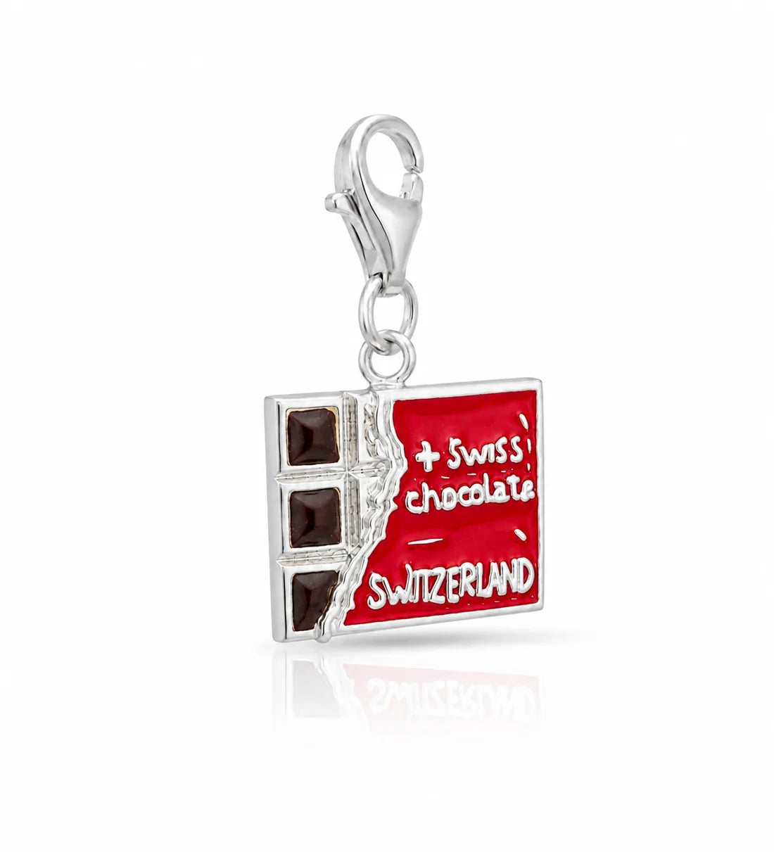 Charm Schweizer Schokoladentafel aus rhodiniertem Silber C-8043