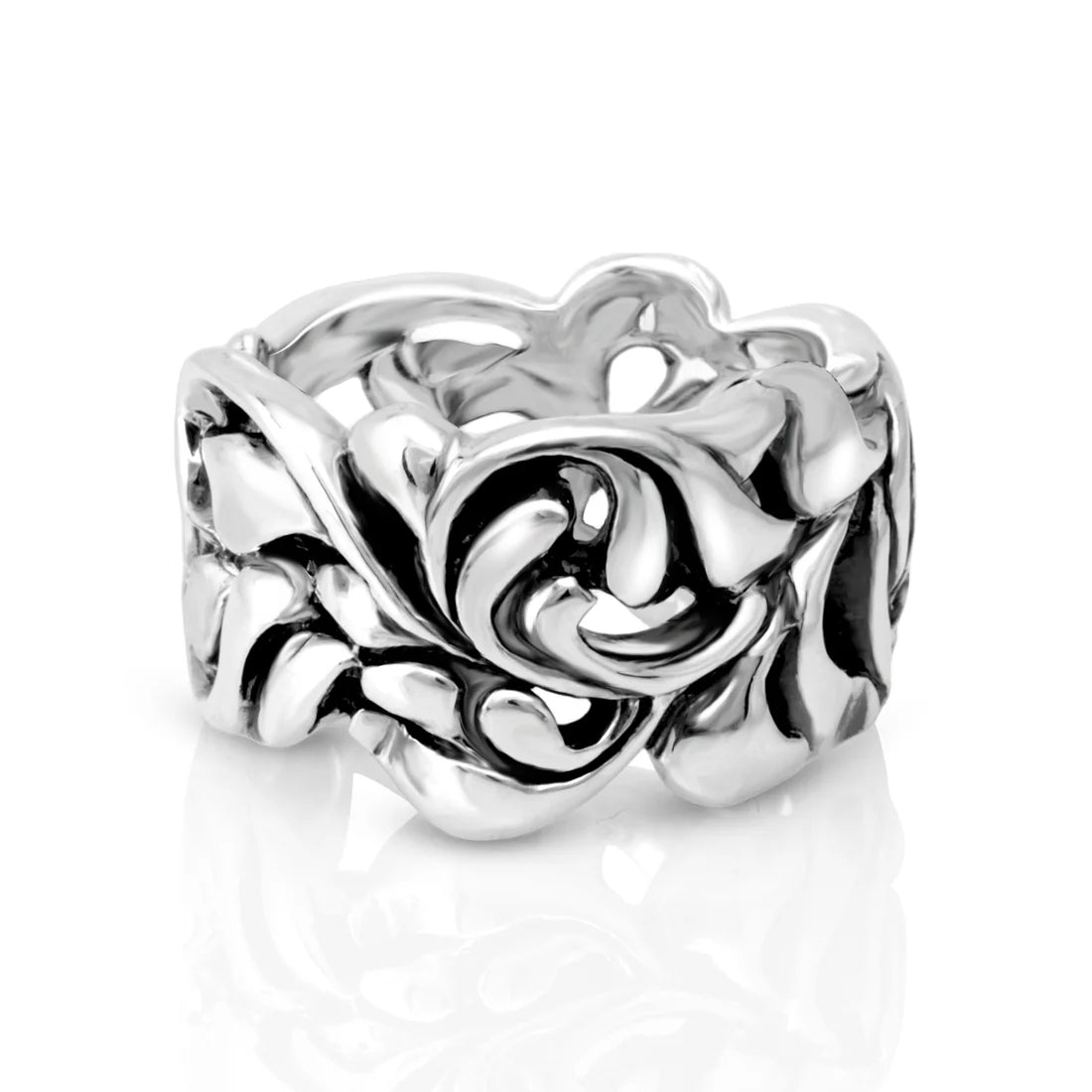 Ring aus Sterlingsilber mit oxidiertem Relieffinish 20-1067-52