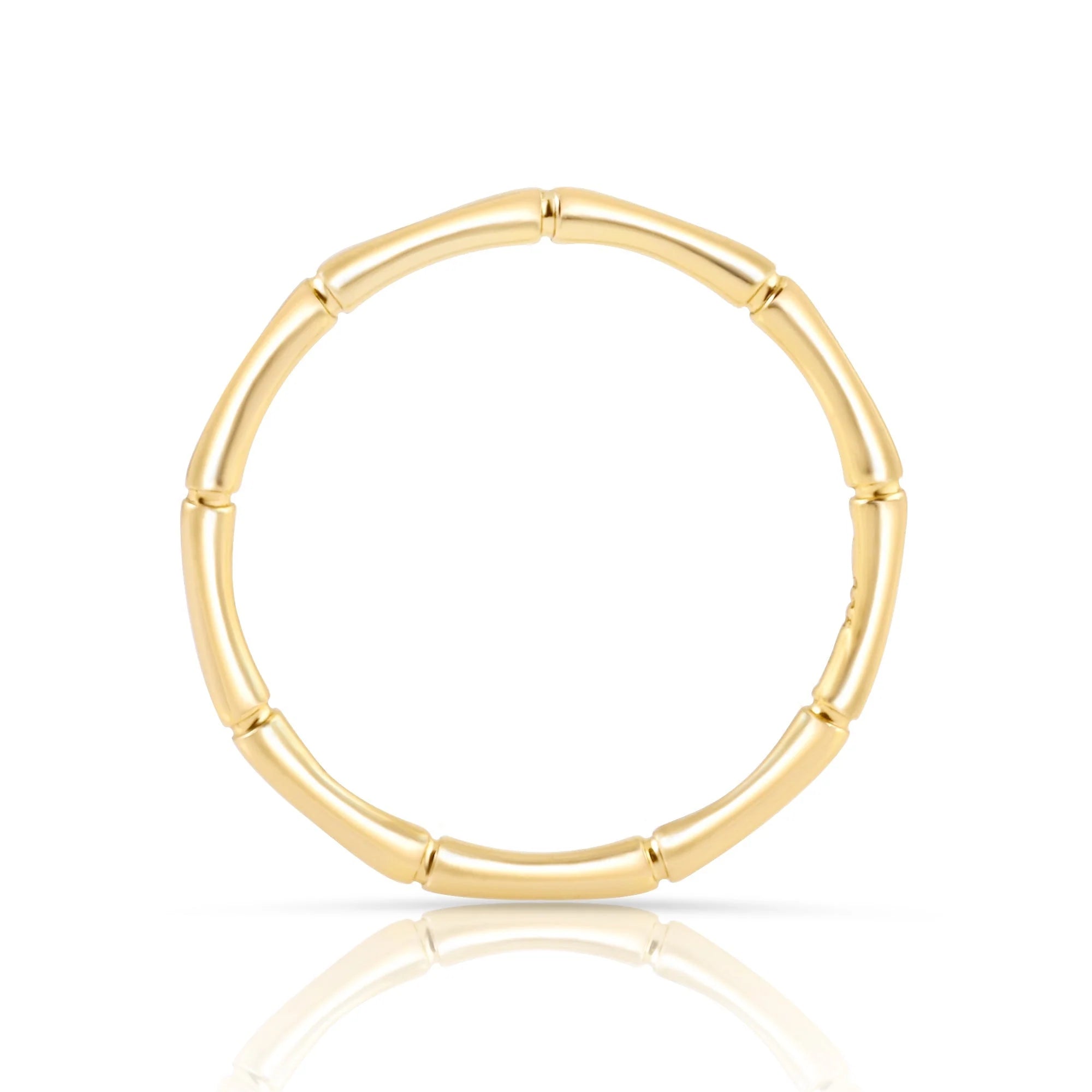 Ring aus Sterlingsilber Gelbgold plattiert in Form eines Bambus RI-10098GP-48