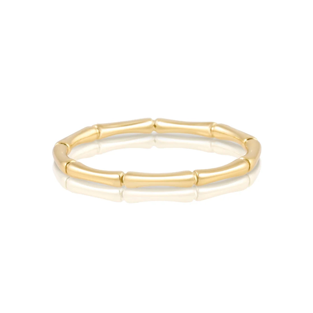 Ring aus Sterlingsilber Gelbgold plattiert in Form eines Bambus RI-10098GP-48