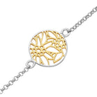 Rundess terling Silber Armband mit Bicolor Filigraner Edelweiss Motiv BG-7010