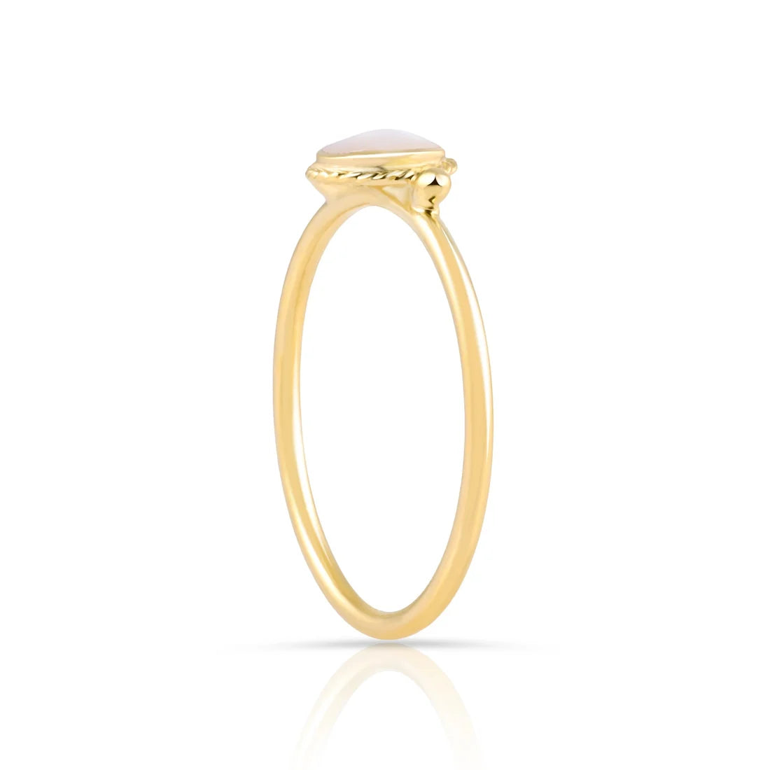 Kleiner Ethno-Ring aus Sterlingsilber vergoldet mit Perlmutt RI-10076GP-48