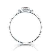 Kleiner Ring aus Sterlingsilber mit einem wunderschönen, runden, mehrfach reflektierenden Abalone (Perlmutt) Cabochon RI-10123P