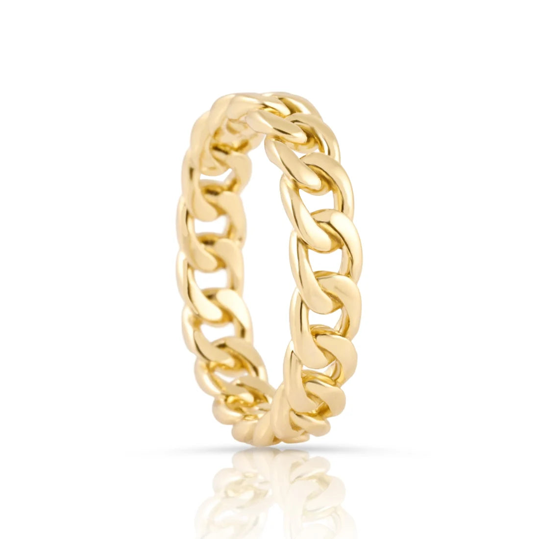 Kleiner Ring aus Sterlingsilber in Gelbgold plattiert mit Gourmetgliedern RI-10099GP-48