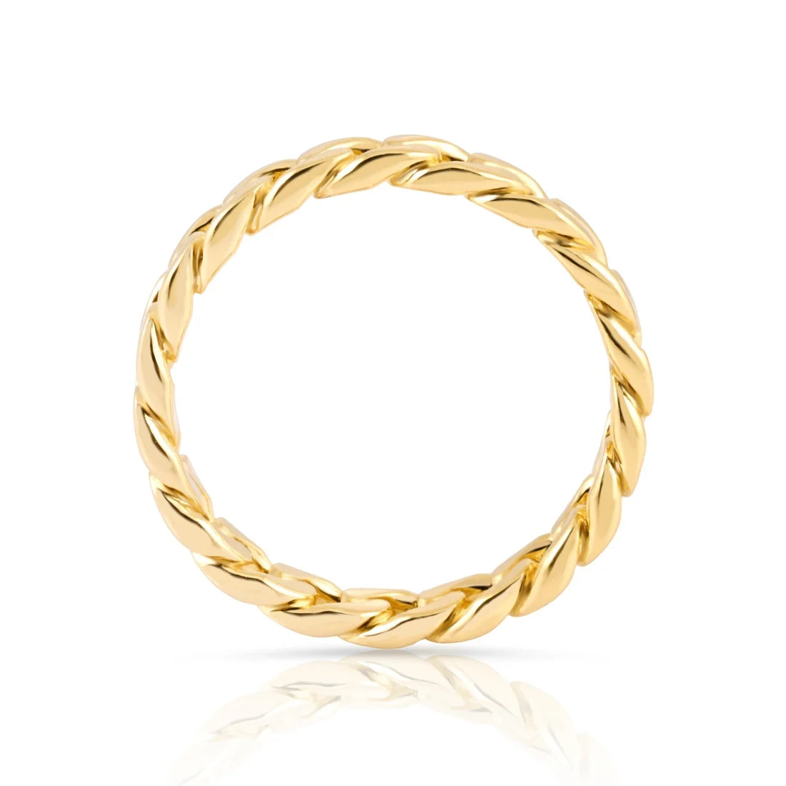 Kleiner Ring aus Sterlingsilber in Gelbgold plattiert mit Gourmetgliedern RI-10099GP-48