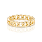 Kleiner Ring aus Sterlingsilber in Gelbgold plattiert mit Gourmetgliedern RI-10099GP