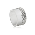 Massiver Ring aus Sterlingsilber mit einer Vielzahl runder Zirkonia, die den Eindruck einer Milchstraße erwecken 20-1002