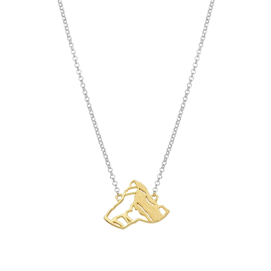 Sterlingsilber Bicolor Halskette mit Matterhorn Motiv SKU: NG-7014
