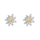 Kleine Zweifarbige Sterlingsilber Ohrstecker mit Edelweiß EG-7003