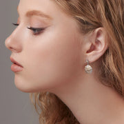Sterlingsilber Bicolor bombiertes Profil Ohrring mit Edelweiss Motiv EG-7009