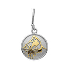 Sterlingsilber Bicolor bombiertes Profil Ohrring mit Matterhorn und Edelweiss Motiv EG-7011