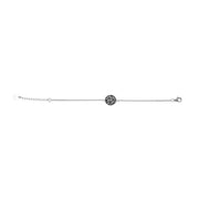 Sterlingsilber Armband mit bombiertes Profil-Element Edelweiss Motiv B-7005