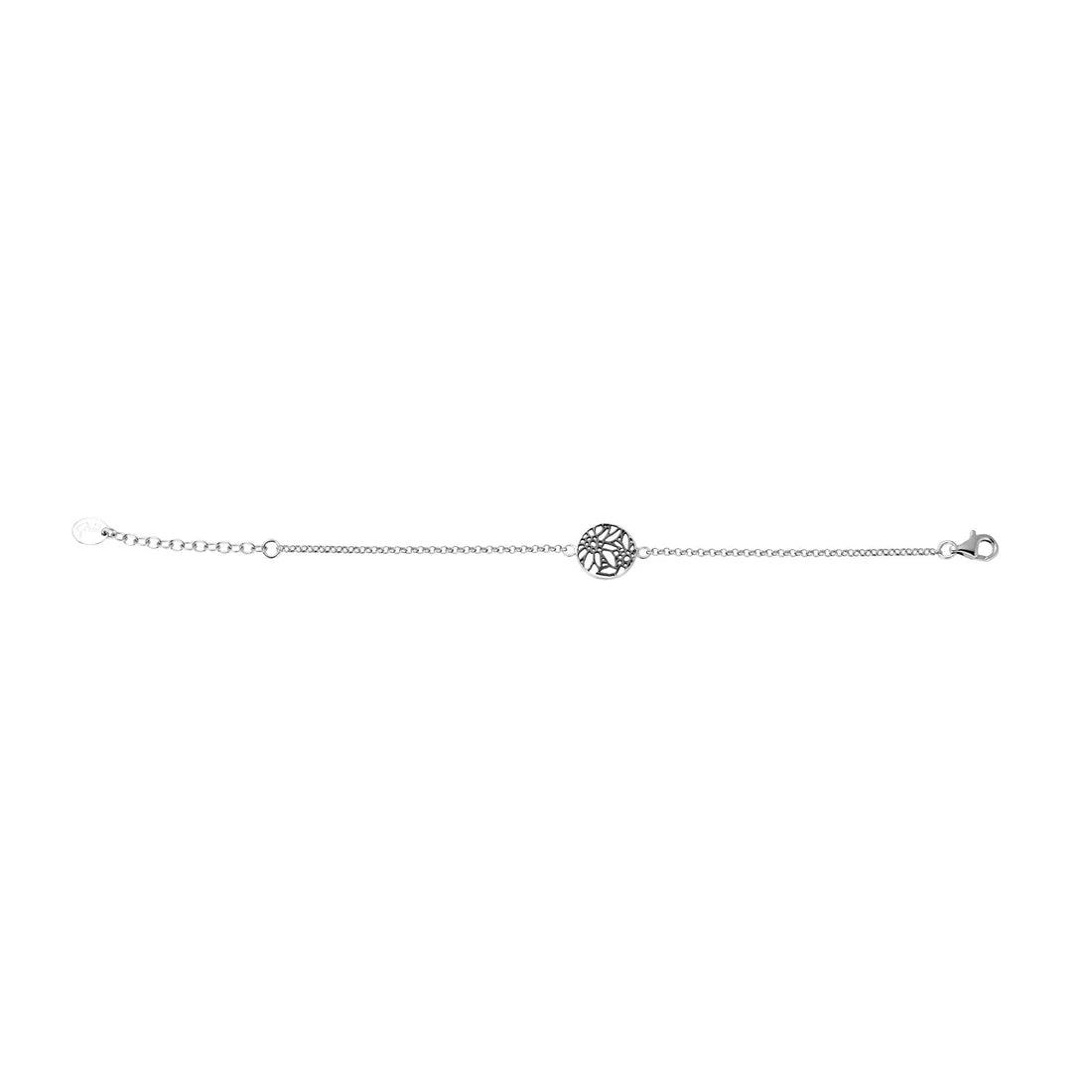 Sterlingsilber Armband mit Filigraner Edelweiss Motiv B-7009