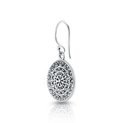 Hängende Ohrringe aus Sterlingsilber mit ethnischen Motiven EA-10055P