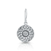 Hängende Ohrringe aus Sterlingsilber mit ethnischen Motiven EA-10055P