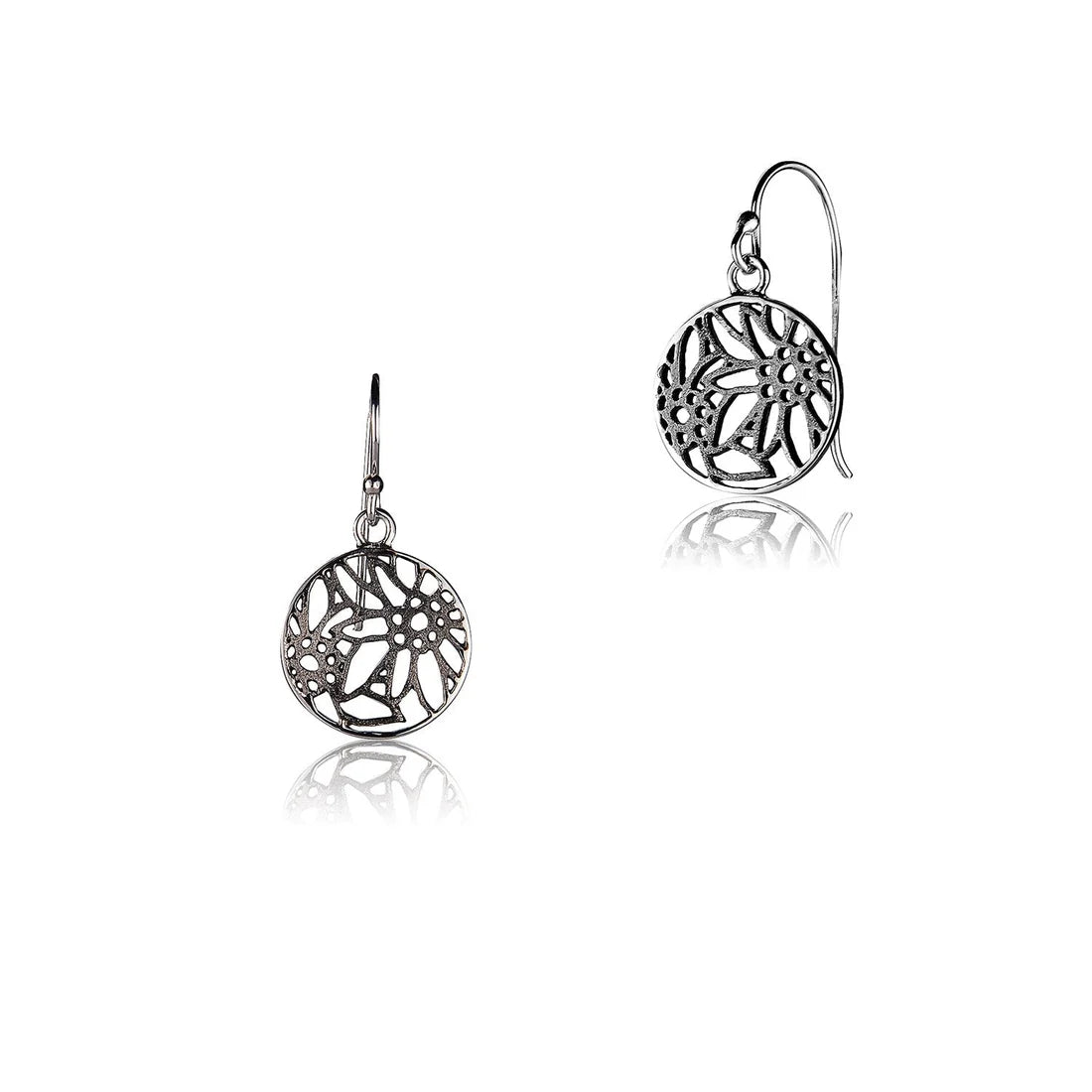 Sterlingsilber Ohrring mit Filigraner Edelweiss Motiv E-7012