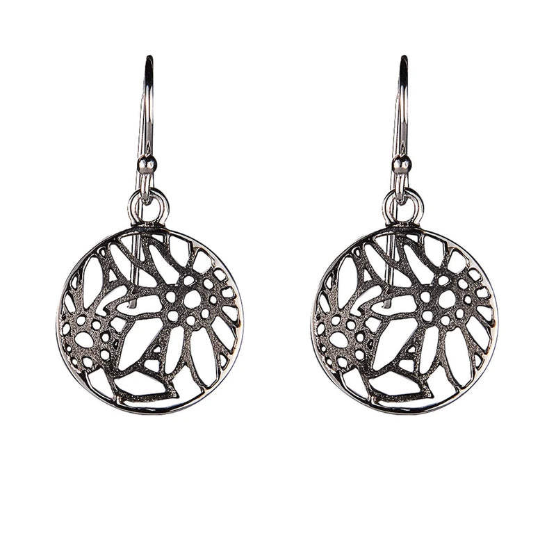 Sterlingsilber Ohrring mit Filigraner Edelweiss Motiv E-7012