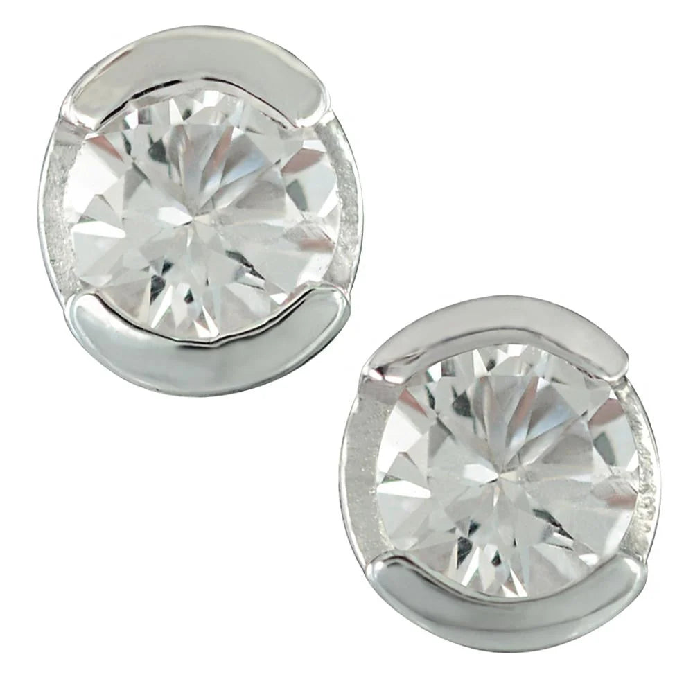 Sterlingsilber Ohrringe mit Stein Cristal Quarz SR-362