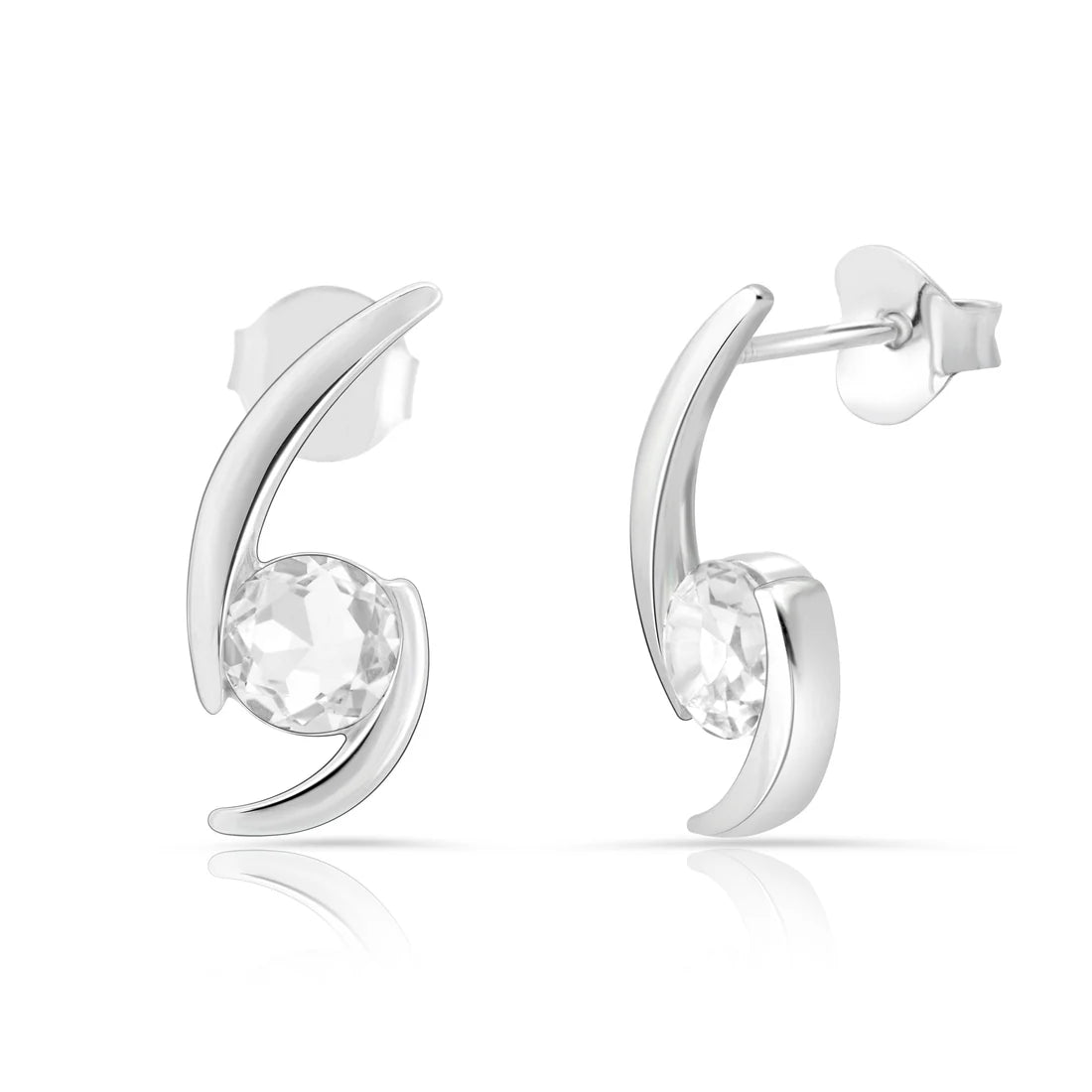 Sterlingsilber Ohrringe mit Stein Cristal Quarz SR-392