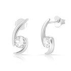 Sterlingsilber Ohrringe mit Stein Cristal Quarz SR-392