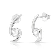 Sterlingsilber Ohrringe mit Stein Cristal Quarz SR-392