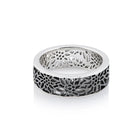 Fine Ring in Sterlingsilber Mit Edelweiss Filigran Rhodium Schwarz R-8007