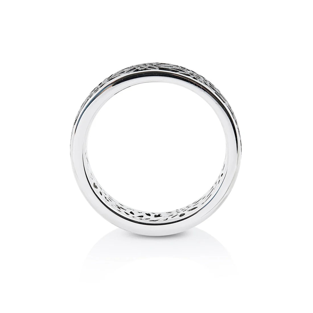 Fine Ring in Sterlingsilber Mit Edelweiss Filigran Rhodium Schwarz R-8007