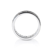 Fine Ring in Sterlingsilber Mit Edelweiss Filigran Rhodium Schwarz R-8007