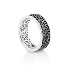 Fine Ring in Sterlingsilber Mit Edelweiss Filigran Rhodium Schwarz R-8007