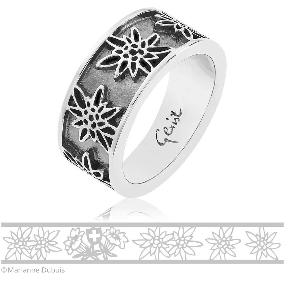 Sterlingsilber Edelweiss Ring R-7003-1