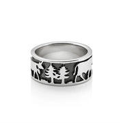 Sterlingsilber Edelweiss Ring mit Senn und Kühen R-7000-1