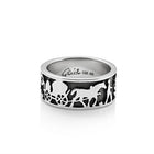 Sterlingsilber Edelweiss Ring mit Käser und seinen Kühen R-7001-1