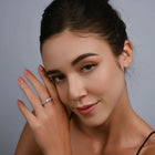 Sterling Silber Ring Eternity mit Krappenfassung Zirkonen rund um den Ring R-4427