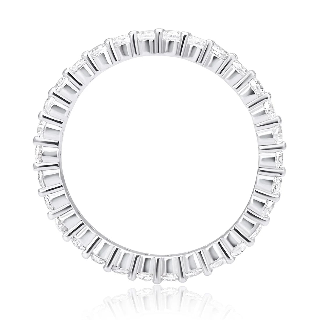 Sterlingsilber Ring Eternity mit Zirkonia, die auf Krappen rund um den Ring montiert sind R-4426-56