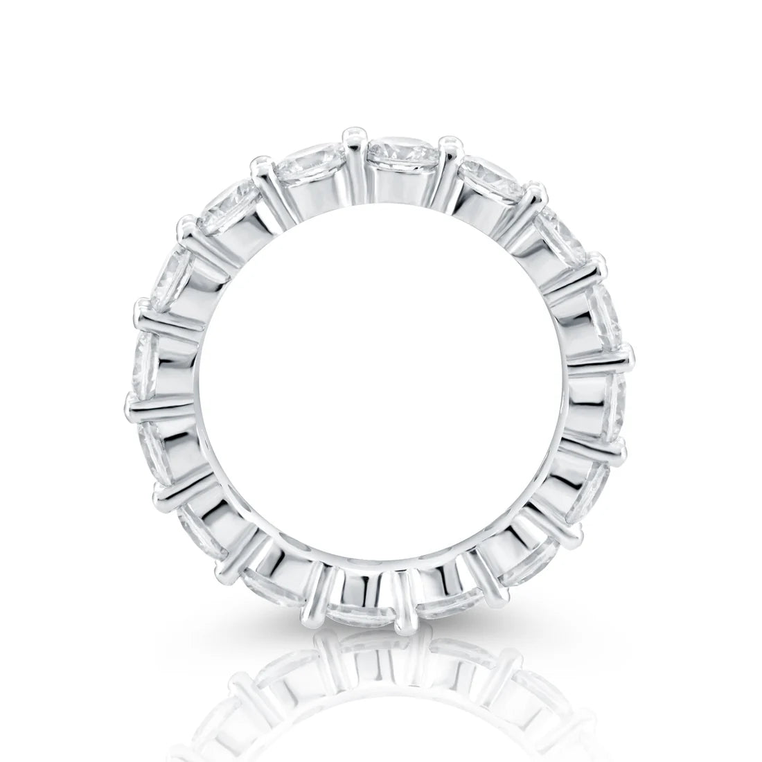 Sterling Silber Ring Eternity mit Krappenfassung Zirkonen rund um den Ring R-4427