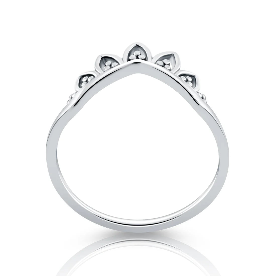 Sterlingsilber Ring Ethno-Stil originell durch seine Halbkrone Design RI-10128P-50