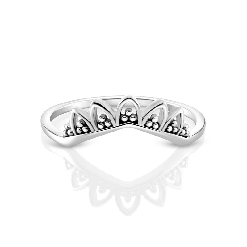 Sterlingsilber Ring Ethno-Stil originell durch seine Halbkrone Design RI-10128P