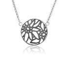 Sterlingsilber Halskette und Anhänger mit Filigraner Edelweiss Motiv N-7011
