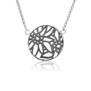 Sterlingsilber Halskette und Anhänger mit Filigraner Edelweiss Motiv N-7011