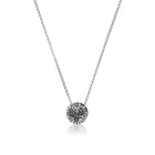 Sterlingsilber Halskette und bombiertes Profil Anhänger mit Edelweiss Motiv N-7007
