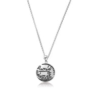 Sterlingsilber Halskette und bombiertes Profil Anhänger mit Poya Motiv N-7003